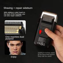Kemei Máy cạo râu điện dành cho nam, máy cạo râu điện đa chức năng với tông đơ bật lên, thích hợp để tỉa tóc và râu, có thể sạc lại và mang theo dễ dàng, món quà tuyệt vời dành cho nam giới. - màu đen - Xem 7