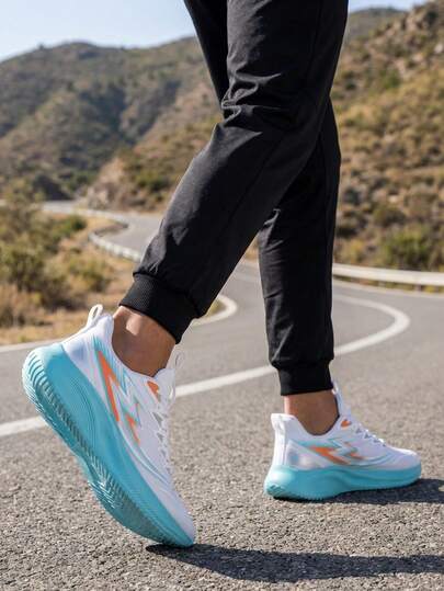 CHAODIAN Marathon Running Shoes For Teenagers, Thick Sole Shock Absorption Mesh Breathable Jogging Sneakers, Sports Casual Athletic Fitness Shoes