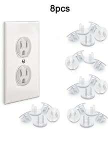 24 piezas/20 piezas/18 piezas/12 piezas Cubiertas protectoras para tomas de corriente, para y protección de bebés contra descargas eléctricas. Fáciles de instalar y cubiertas de plástico confiables para tomas de corriente. - transparente - Ver 12