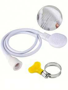 1pc Portable Sink Sprayer - Multifunctional Flexible White Faucet Nozzle - Plastic Handheld Faucet Rinse Attachment - Leak-Proof High Pressure Sprayer With Clip Design - Easy To Clean And Install - Suitable For Bathroom, Kitchen, Pet Cleaning, Plant Watering And Car Washing - Essential Accessory For Modern Bathroom And RV - Quick Connect Tool For Indoor/Outdoor Hair And Pet Shower - Ideal Gift Choice - 1pc - View 13