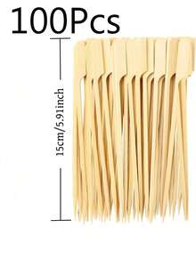 100/10 que xiên tre dùng cho món khai vị, cocktail, tăm xỉa răng thanh lịch, xiên gỗ nhỏ - Thích hợp cho các bữa tiệc, đồ uống, trái cây, tiệc nướng BBQ, đĩa thịt, đồ dùng học tập. - Nhiều màu - Xem 10