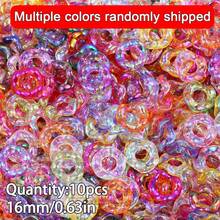 10pcs Acrylic UV Coated Colorful Beads, Hexagon Fidget Toys, Macaron Color Wavy Flower Shape, DIY Jewelry Accessories - Waves - View 9