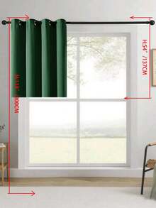 1pc/2pcs Solid Color Polyester Curtains, Energy Blackout Light Blocking Thermal Insulated Curtains For Kitchen, Dining Room, Living Room, Bedroom, Study Room In Black, Deep Grey - Dark Green - View 50