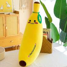 Soft Banana Plush Pillow Doll Long Bolster Stuffed Fruit Series Decor For Living Room Bedroom Nap Cute Banana Doll - 黃色 - 查看 11