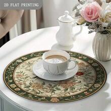 1/2/4/6/8/300 Pieces Round Vintage Premium Placemats – Elegant Table Mats Woven From 100% Polyester Fiber, Measuring 14.1714.17in/3636cm, Suitable For Kitchen, Dining Table And Birthday Party Decorations, Washable By Hand, Dry Cleaning Or Machine, Heat Resistant, Non-Slip And Easy To Clean. - Multicolor - View 7