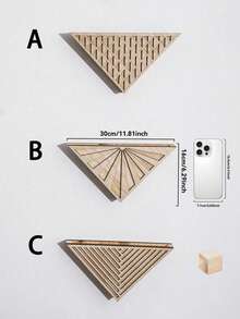 1/2 Peças Suporte de Parede de Madeira Geométrico Triangular Estilo Boêmio, Suporte de Planta Suculenta de Madeira Estilo Fazenda Moderna, Fácil de Instalar, Adequado para Todas as Estações, Suporte de Flor Minimalista Montado na Parede, Decoração Artística para Casa - Aplicável para Entrada, Corredor, Banheiro, Sala de Estar, Sala de Jantar, Espaço Estreito, Varanda, Decoração de Parede de Apartamento, Exibição de Plantas, Armazenamento Montado na Parede e Decoração Doméstica Economizadora de Espaço - Cor/estilo aleatório - Visão 6