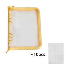 Sổ tay A5 trong suốt có khóa kéo, bìa rời, nhật ký có thể tháo rời, album đựng thẻ trong suốt tối giản, văn phòng phẩm dành cho fan Kpop, album ảnh bìa rời bóng bẩy, hộp đựng thẻ thần tượng dành cho học sinh. - A5 - Xem 12