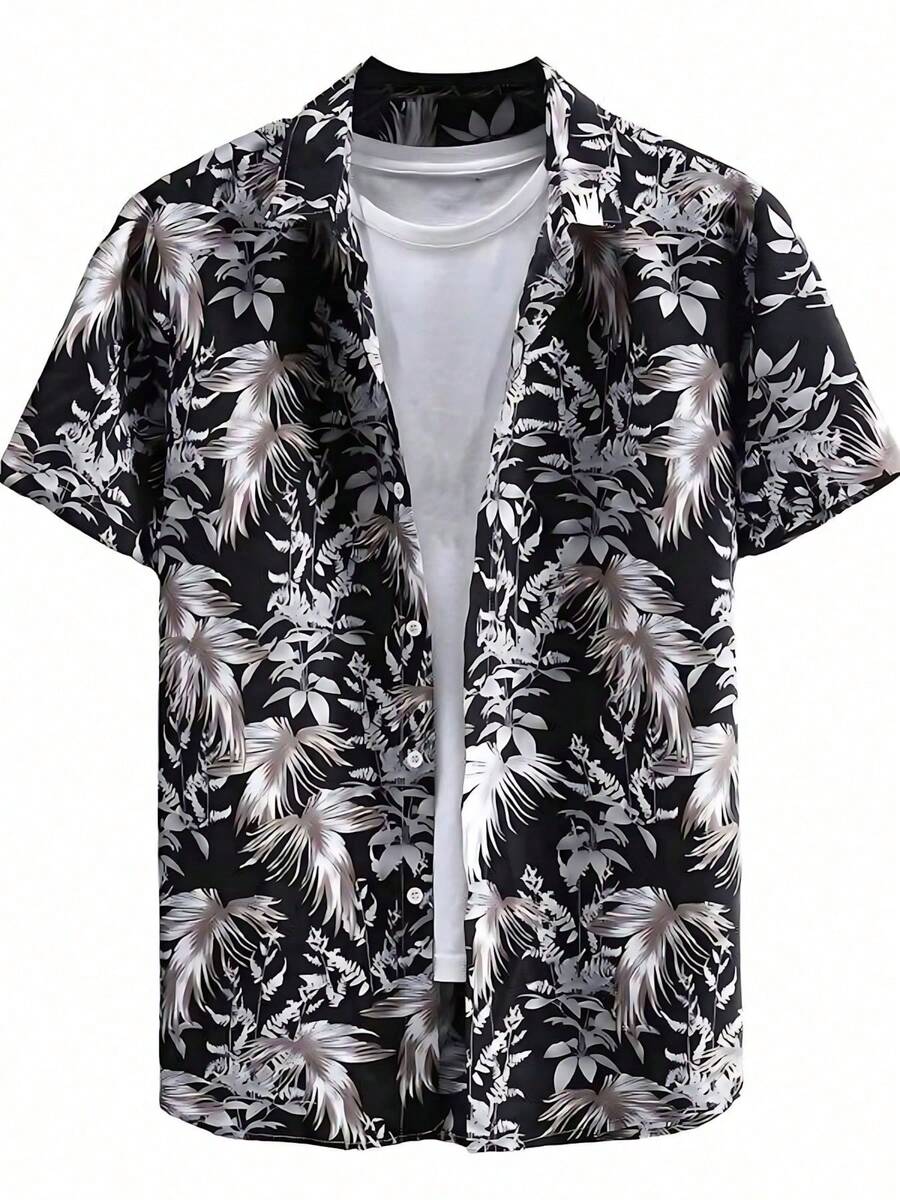 Summer Hawaiian Floral Short Sleeve Polo For Men - A508D-AL23648 - 查看 1