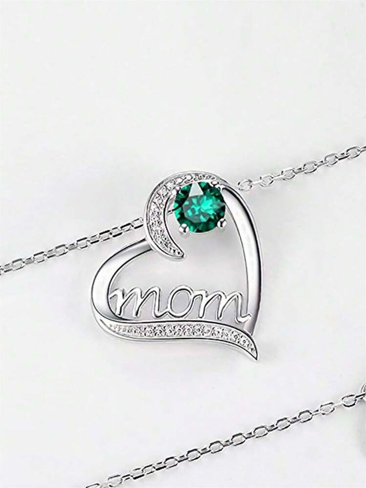1 Mặt dây chuyền đá Cubic Zirconia xinh xắn dành cho thiếu nữ, thích hợp làm quà sinh nhật, quà Ngày của Mẹ, quà kỷ niệm, trang sức dự tiệc. - màu xanh lá - Xem 3