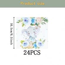 Blue Flower Elephant Disposable Tableware Set, 7/9 Inch Party Plates, Disposable Paper Plates, Cups, Napkins, Suitable For Festivals, Weddings, Engagements, Birthdays, Parties, Celebrations - Multicolor - View 12