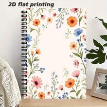 1 Pc A5 Size Romantic Floral Pattern Spiral Notebook, Smooth Writing Lined Pages, Minimalist Fresh Design, Suitable For Daily Records, Note-Taking, Inspiration Collection And More, Adding Natural Poetic Touches To Your Writing Time, A Thoughtful Companion For Office, Study And Life. - J - View 4