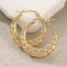 Fashionable Women's Hypoallergenic Gold Hoop Earrings, Minimalist Design, Suitable For Daily Wear, Parties, And Elegant Occasions, Ideal For Fashion Enthusiasts (Gold) - Gold - View 2
