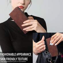eaacaa 1pc Magnetic Flip Cover Leather Phone Case With Card Slots Wallet Protective Cover Compatible With Apple 17 Pro Max/17 Pro/AIR/17/17e/16 Pro Max/15/14/13/12/11 - Brown - View 9