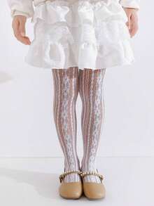 2 đôi tất mỏng cho bé gái, tất mùa hè kiểu Lolita cho trẻ nhỏ. - trắng - Xem 2