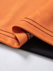 1pc Women's Outdoor Short Sleeve T-Shirt, Ombre Color Block, Luxury Sports & Running Top, Spring/Summer - Orange - View 7
