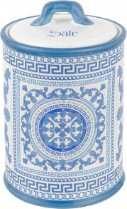 Baroni Home Accessori da Cucina, Linea Maioliche Blu, Barattolo Sale - Saliera - Ver 7