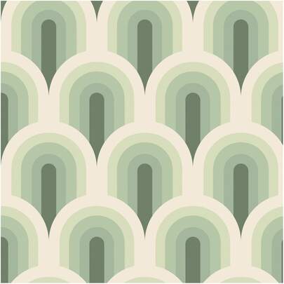 لفة واحدة من ورق الحائط اللاصق بشكل قوس روماني بتدرج لون الأخضر النعناعي
