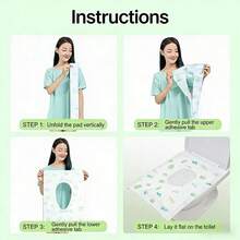 10/40/50 pièces Housses de siège de toilette jetables, convenant aux enfants et aux adultes, avec une meilleure performance imperméable, pack de voyage portable, convenant pour l'apprentissage de la propreté - Multicolore - Voir 5