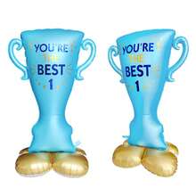 61inch Stand Best 1 Trophy Foil Balloons Football Party Supplies Soccer Themed Birthday Party Decorations Soccer Fan Gear Decorate - Multicolor - View 3