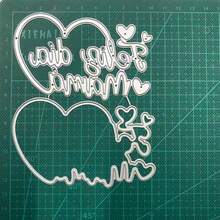 卡片制作和剪贴簿切割模具，包括心形字母组合模具、字母切割模具、模板、压花模具、DIY剪贴簿工艺用品 - 銀白色 - 查看 6