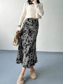 Low-Waist Non-Stretch Style Women's Fashion New Leopard Print, Cow Print Mini Skirt, Suitable For All Seasons, Lightweight And Sheer - Grey - View 8