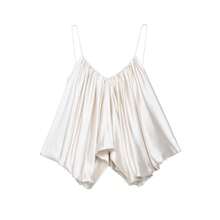 Women's Y2K Style Satin Draped Camisole V-Neck Sexy Flowy Tank Top, Suitable For Party, Club, Spring/Summer Casual - Beige - View 4