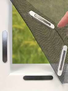 1 Set de Red Mosquitera Magnética Ajustable de Alta Transpirabilidad, Sin Necesidad de Perforar, Instalación Autoadhesiva Fácil, Diseño Anti-Insectos - multicolor - Ver 2