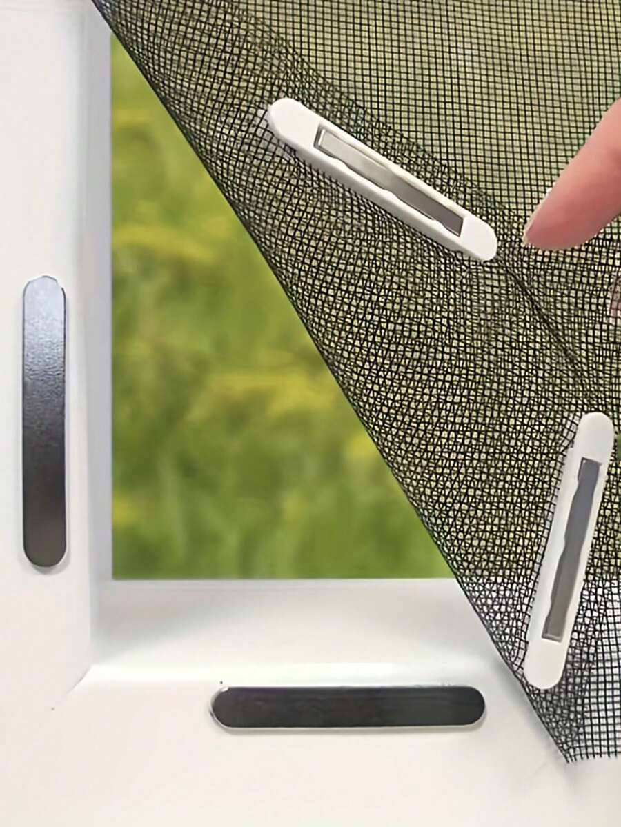 1 Set de Red Mosquitera Magnética Ajustable de Alta Transpirabilidad, Sin Necesidad de Perforar, Instalación Autoadhesiva Fácil, Diseño Anti-Insectos