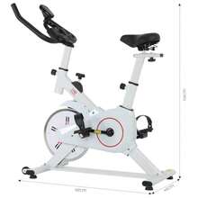 Bicicleta de Spinning Spinx 8kg - Resistencia Ajustable Monitor de Rendimiento y Diseño Ergonómico - Blanco - Ver 3