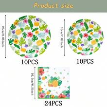 Bộ đồ dùng ăn uống dùng một lần họa tiết lá dứa, đĩa tiệc 7/9 inch, đĩa giấy, cốc, khăn ăn dùng một lần, thích hợp cho các dịp lễ, đám cưới, lễ đính hôn, sinh nhật, tiệc tùng, lễ kỷ niệm. - Nhiều màu - Xem 13