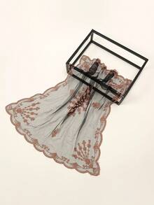 1 chiếc khăn bandana thời trang nữ cao cấp, nhẹ, thêu hoa, chất liệu organza, thích hợp cho đám cưới, tiệc tùng, họp mặt, mọi mùa, đi biển, kỳ nghỉ. - màu đen - Xem 4