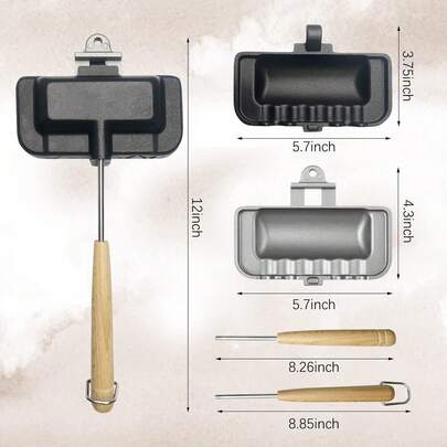 Breakfast Sandwich Maker, 4w1h Sandwich Maker, Hot Dog Toaster,Press Bakeware Nonstick Frying Pan Pancake Pan Cooker With Removable Handle For Breakfast Pancakes, Omelets, Frittatas And Toast (C-1)