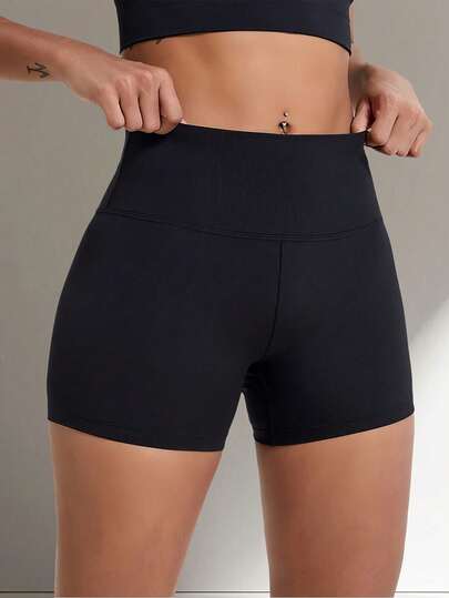 Quần short yoga cạp cao, chất liệu dày dặn, quần legging tập luyện co giãn dành cho nữ, phù hợp cho phòng tập yoga và chạy bộ.