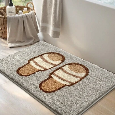 Thảm trải sàn phòng tắm kiểu bãi biển, thảm nhung hình dép xỏ ngón dễ thương, thích hợp cho phòng tắm, nhà bếp, ngoài trời, trong nhà, hành lang, phòng ngủ, phòng khách, cạnh giường, có thể giặt máy, đế chống trơn trượt, trang trí phòng ngủ, phòng tắm, trang trí phòng, trang trí phòng tắm ngày lễ, thảm trang trí, phụ kiện phòng tắm, bộ trang trí phòng, thảm trang trí ngoài trời.
