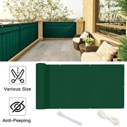 Tấm chắn riêng tư không trong suốt, màn chắn riêng tư mờ đục cho ban công, vườn, sân hiên, lan can và hồ bơi, màu xanh đậm.