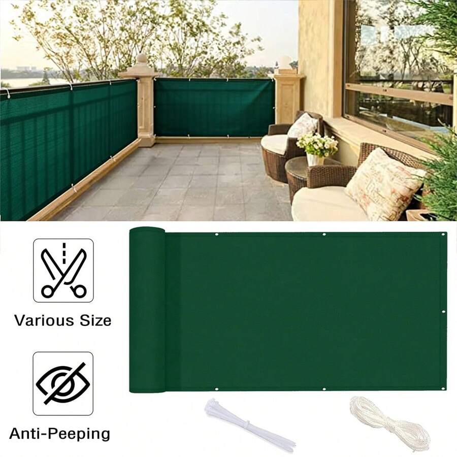 Tấm chắn riêng tư không trong suốt, màn chắn riêng tư mờ đục cho ban công, vườn, sân hiên, lan can và hồ bơi, màu xanh đậm.