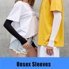 2pcs (1 Pair) Unisex Ice Silk Fiber Arm Sleeves, Breathable Elastic Quick-Dry Fabric, Ideal For Running, Fishing, Cycling And Other Sports In Summer - Multicolor - View 5