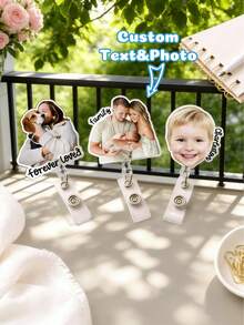 Customized Photo Badge, Custom Photo Badge Reel, Personalized Retractable ID Holder,Personalized Face Badge, Custom Badge Buddy, Customized Nurse Badge, Customized ID Holder, Personalized Retractable Badge Reel, Cute Badge Reel - Multicolor - View 5