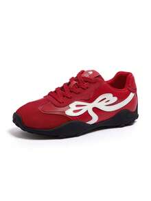 CAMEL CROWN Zapatos deportivos multiusos cómodos de estilo retro alemán para mujer, primavera - Rojo y blanco - Ver 4