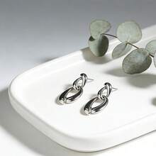 Bông tai kim loại tối giản phong cách retro, họa tiết đường nét, tinh tế và thanh lịch. - Nhiều màu - Xem 8