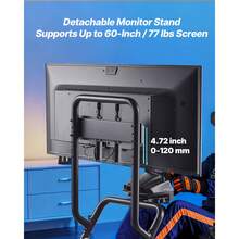 Lenkradständer, Racing Wheel Stand, Simulator-Cockpit mit Monitorständer, für Logitech G25, G27, G29, G920, G923, Thrustmaster T300RS, TX F458, T500RS, T3PA-PRO (F1/GT) und CSR-Pedale - für  G25, G27, G29, G920, G923, mit Monitorständer - Übersicht 6