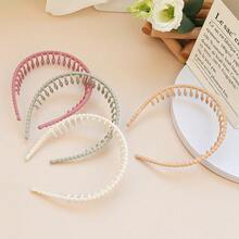 4 chiếc băng đô chống trượt hạt tròn mới, có răng cố định tóc và băng đô chống trượt cho mặt, thiết kế chống trượt tối giản, chăm sóc tóc và da unisex, băng đô, dây buộc tóc, băng đô răng cưa, phụ kiện tóc - Nhiều màu - Xem 9