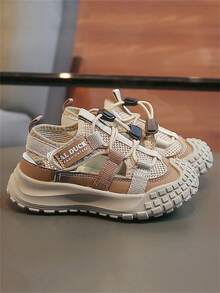 1 Par de Sandálias Infantis Cáqui, Sandálias Esportivas Unissex com Fecho de , Novo Modelo 2026 de Sapatos Infantis com Sola Macia, Sapatos Casuais Antiderrapantes para Praia, Adequados para Meninos e Meninas, para Uso Externo, Festas, Viagens e Verão - Caqui - Ver 3
