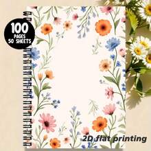 1 Pc A5 Size Romantic Floral Pattern Spiral Notebook, Smooth Writing Lined Pages, Minimalist Fresh Design, Suitable For Daily Records, Note-Taking, Inspiration Collection And More, Adding Natural Poetic Touches To Your Writing Time, A Thoughtful Companion For Office, Study And Life. - J - View 6