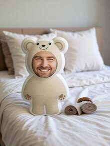 1 pièce Coussin photo 3D personnalisé, lavable, polyvalent, design ours en peluche, impression numérique, diverses tailles - convient pour les cadeaux de Noël et d'Halloween, coussin photo personnalisé, design de visage unique pour l'anniversaire, les fêtes, l'anniversaire, la décoration de la maison, le salon, la chambre à coucher, la Saint-Valentin, la décoration de mariage, Halloween, Noël, Thanksgiving - Modèle F - Voir 10