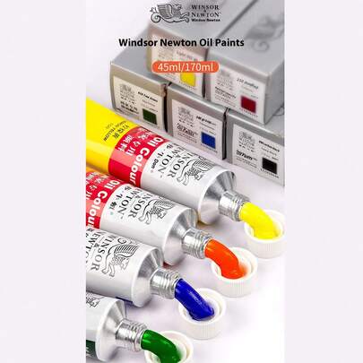 Tubo de pintura al óleo de 45ml/1.52oz Windsor & Newton, tubo de aluminio individual, pinturas al óleo profesionales de color completo para pintura sobre lienzo, calidad de artista con gran poder de cobertura y excelente color, adecuado para principiantes y artistas adultos, gran regalo para el regreso a la escuela y las vacaciones, set de suministros y artículos de papelería para arte 2026