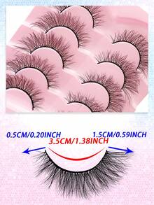 ENCHUW 5 Pairs Lashes Natural Look Faux Mink Eyelashes Extension Fluffy Eyelashes Lashes Extension Makeup Tool For Daily Wear - Black - View 2