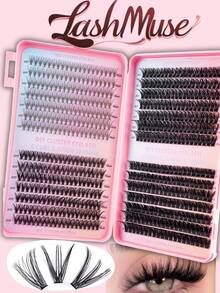 Fengxiu Eyelash 560片/651片大容量睫毛册，仿貂毛单簇假睫毛，10D+30D+50D+80D+100D混合款式，俄式浓密睫毛，3D蓬松纤长尖头假睫毛，D/DD卷度，0.31-0.63英寸混合长度，0.07毫米超薄，柔软舒适，可重复使用，DIY嫁接睫毛，5种款式，尖头假睫毛，单簇假睫毛，适合日常妆容、派对、舞台、角色扮演、美容保健、节日魅力妆容。 - DD - 查看 7