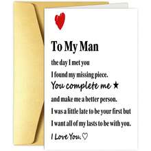 1 pieza Tarjeta de felicitación de cumpleaños "Para mi hombre", adecuada para tarjetas de regalo para esposos y novios, Día de San Valentín, tarjetas conmemorativas de aniversario de amor, Día de la Madre, regalo para mamá, Vuelta a la escuela, Útiles escolares - Talla única - Ver 1