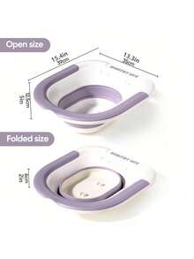 1pc Foldable Portable Toilet Basin, Space Saving Bathroom Cleaning Basin, Compact PP & TPR Folding Tub For Home, Travel & RV Use - Multicolor - View 4